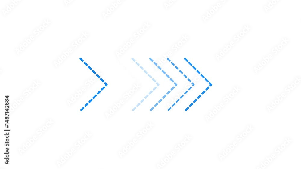 Poster arrow pointing to the right animation on a white background. road sign looping animation.