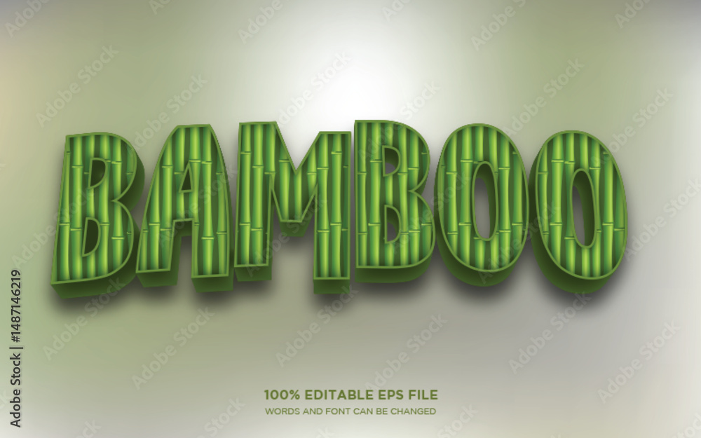 Poster bamboo 3d editable text style effect