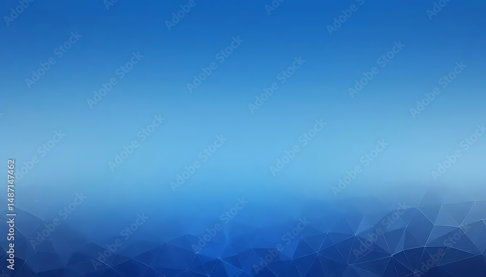Aufkleber abstract gradient background in shades of blue with a geometric polygon mesh at the bottom