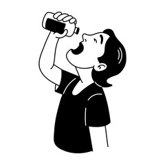 A hand drawn style illustration of mouthwash
