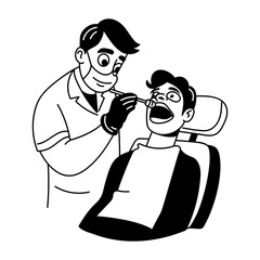 A hand drawn style illustration of cavity treatment
