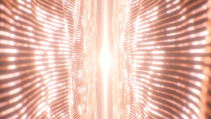 Abstract Wavy Gold Glow Illuminated Digital Particles Flowing Slowly - Abstract Background Texture