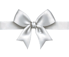 Naklejka premium Elegant white ribbon tied into shiny bow