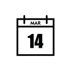 calender icon, 14 march icon with white background