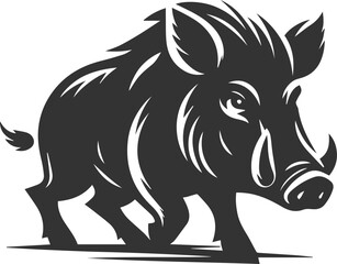 Black vector of a boar animal mammal silhouette