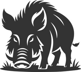 Black vector of a boar animal mammal silhouette