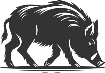 Black vector of a boar animal mammal silhouette