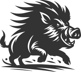 Black vector of a boar animal mammal silhouette
