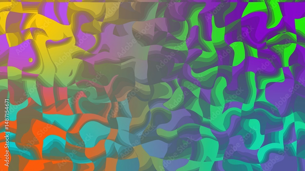 Aufkleber abstract colorful swirls and geometric shapes with vibrant color palette and modern artistic design 