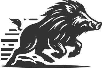 Black vector of a boar animal mammal silhouette