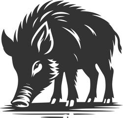 Black vector of a boar animal mammal silhouette
