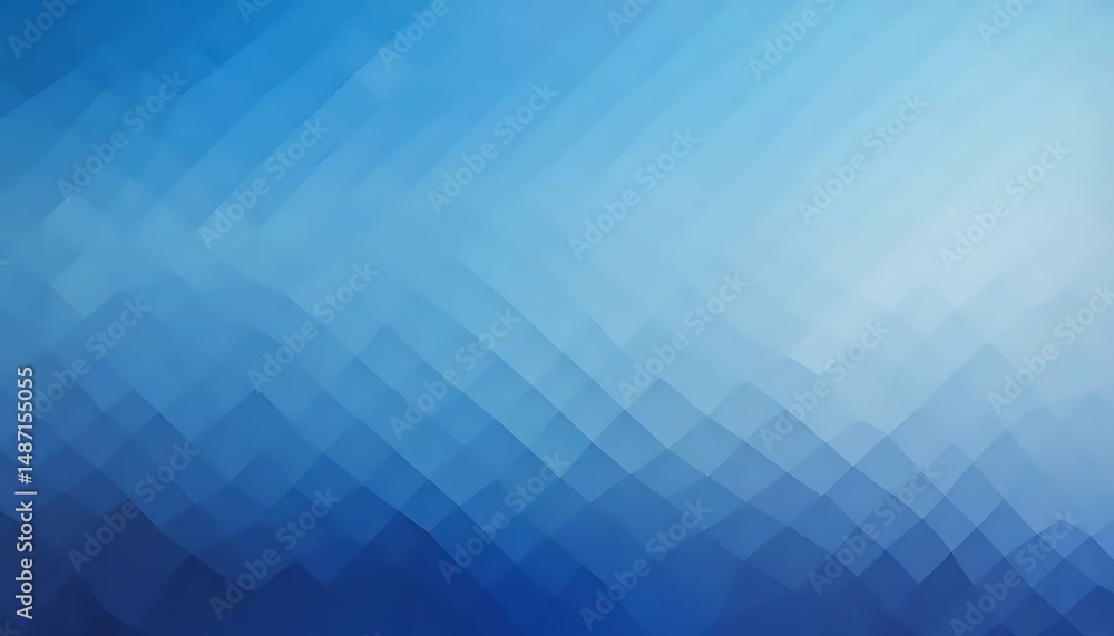 Poster abstract geometric background shows a calming gradient of blue, creating a pixelated water effect.