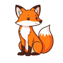 Obraz premium Adorable Cartoon Fox Illustration Perfect for Children's Books and Designs