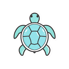 Fototapeta premium Adorable Cartoon Sea Turtle Illustration Perfect for Kids' Designs