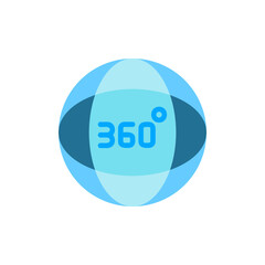 Teal Orb Representation of 360 Degree Viewpoint with Transparent Backdrop