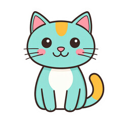 Fototapeta premium Adorable Cartoon Cat Illustration Perfect for Kids Cute Pet Design