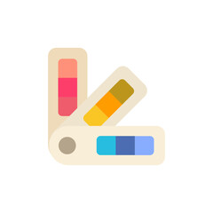 Chromatic palettes arranged for design inspiration with transparent backdrop