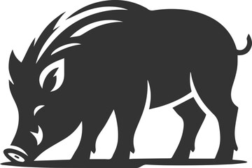 Black vector of a boar animal mammal silhouette