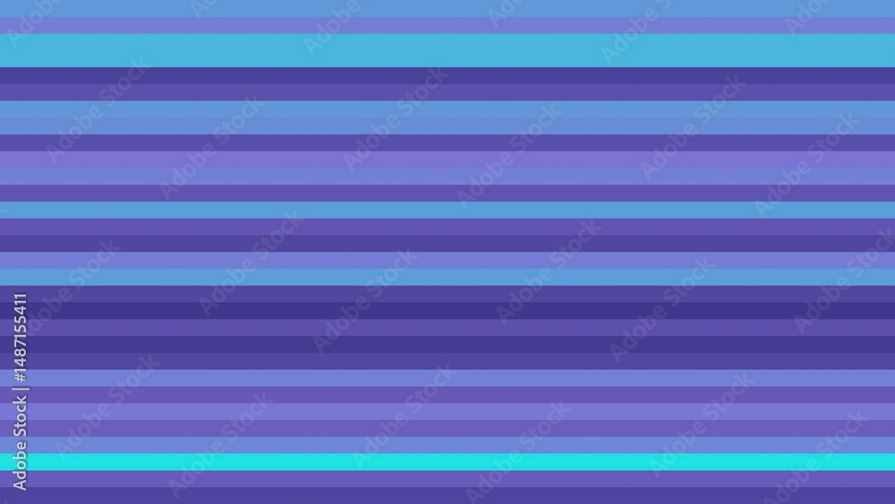 Poster abstract background composed of horizontal stripes in various shades of blue and purple creating a v