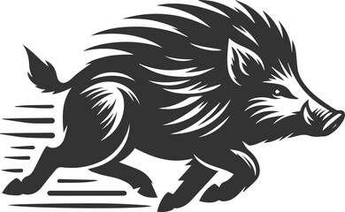 Black vector of a boar animal mammal silhouette