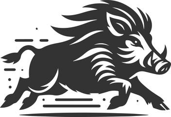 Black vector of a boar animal mammal silhouette