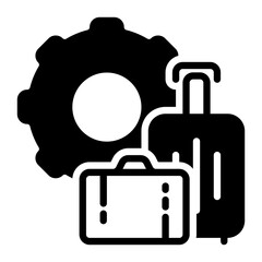suitcase icon, glyph icon style