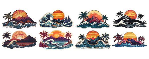 Naklejka premium Dramatic Sunset Over Mountains