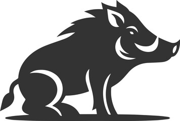 Black vector of a boar animal mammal silhouette