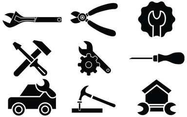 Professional Repair & Construction Icons . Vector icon Design.