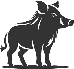 Black vector of a boar animal mammal silhouette