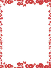 clip art cute watercolor illustration of colorful aesthetic decorative red flower frame for background template	