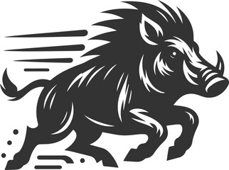 Black vector of a boar animal mammal silhouette