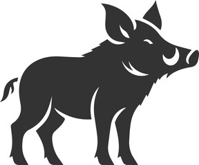 Black vector of a boar animal mammal silhouette