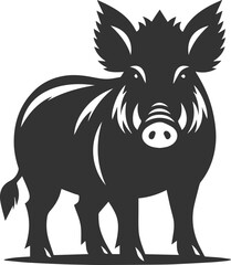 Black vector of a boar animal mammal silhouette