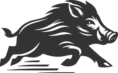 Black vector of a boar animal mammal silhouette