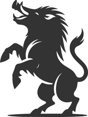 Black vector of a boar animal mammal silhouette