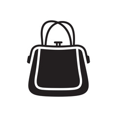 Purse Silhouette – Black Color Vector Clipart on White Background