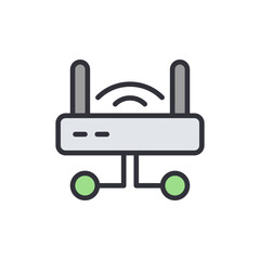 Colorful Wireless Router With Antennas For Networks And Internet Connectivity