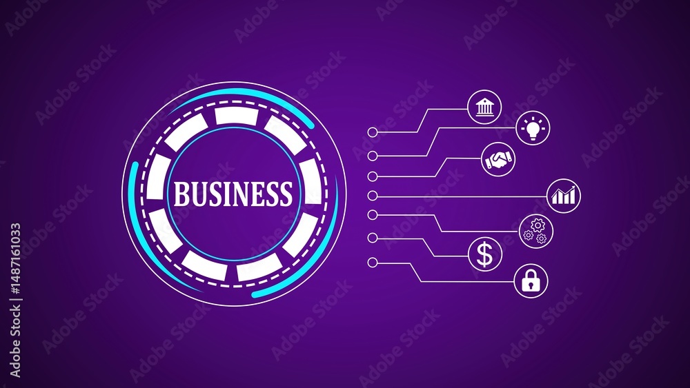 Poster conceptual business diagram depicting core elements of finance management and economic growth within