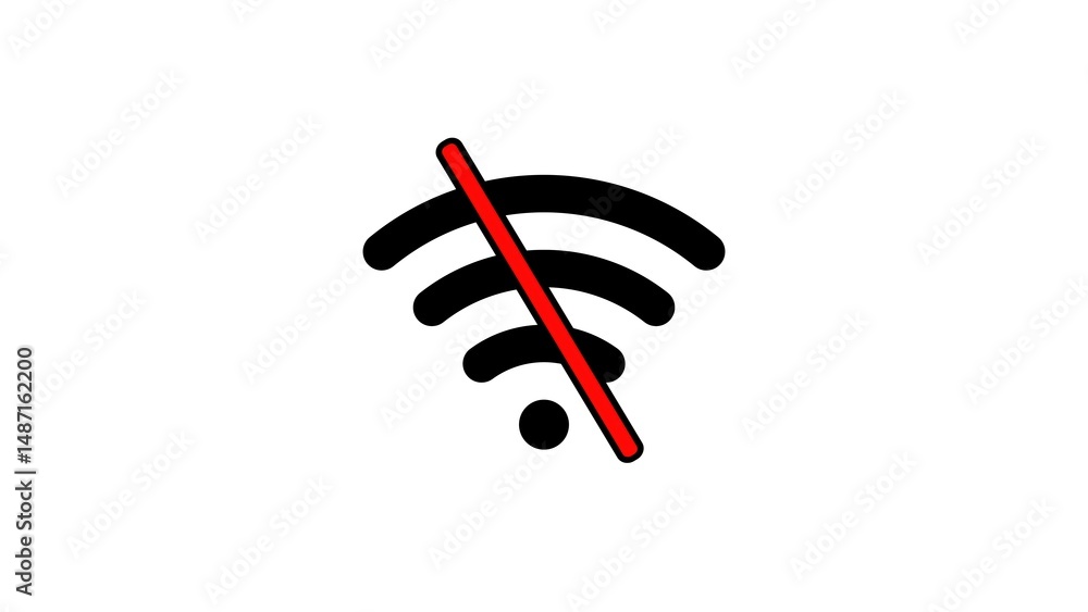 Poster no wifi connection symbol illustrating disconnected or unavailable wireless internet access concept 