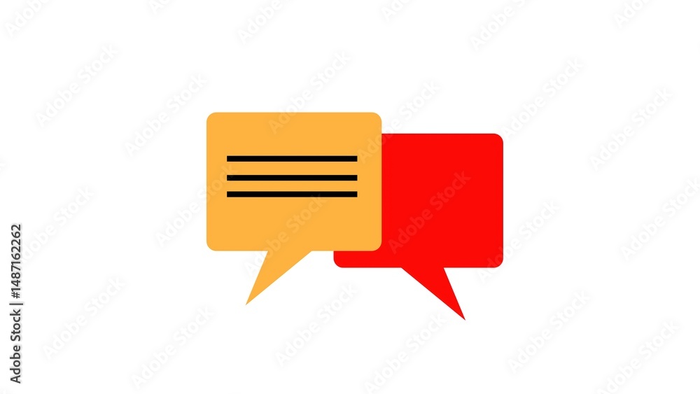 Poster vector illustration of interconnected speech bubbles representing communication and dialogue on a wh
