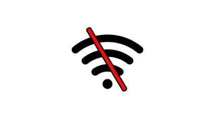 No wifi connection symbol illustrating disconnected or unavailable wireless internet access concept on a clean white background