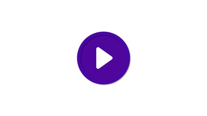 Simple and modern purple play button icon centered on white background suitable for web and mobile applications