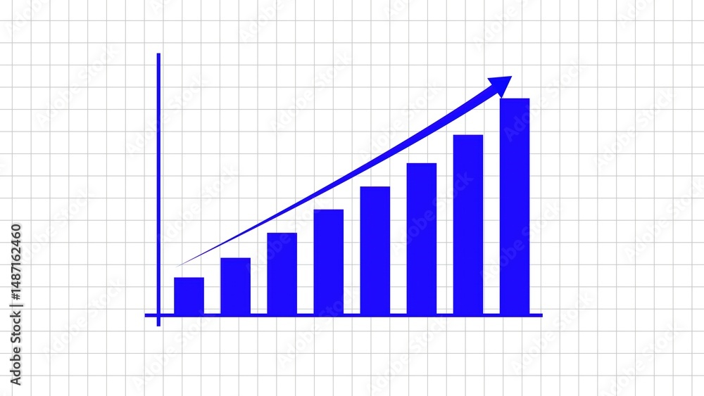 Poster a graphical representation of upward progress demonstrating growth in finance business or related fi