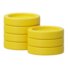 Stacks of gold coins gleam