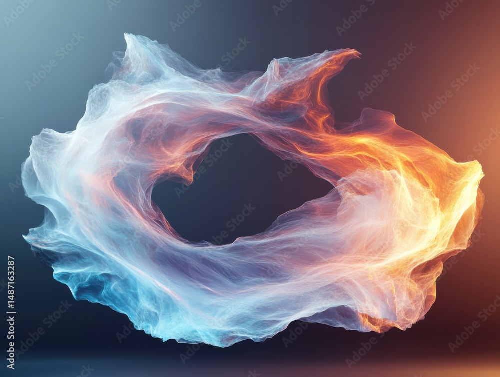 Poster dynamic fluid motion abstract art visual design digital space vibrant colors conceptual concept