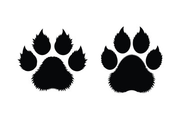 Cat paw Silhouette  Vector bundle  illustration, Set of Cat paw Silhouette