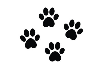 Cat paw Silhouette  Vector bundle  illustration, Set of Cat paw Silhouette