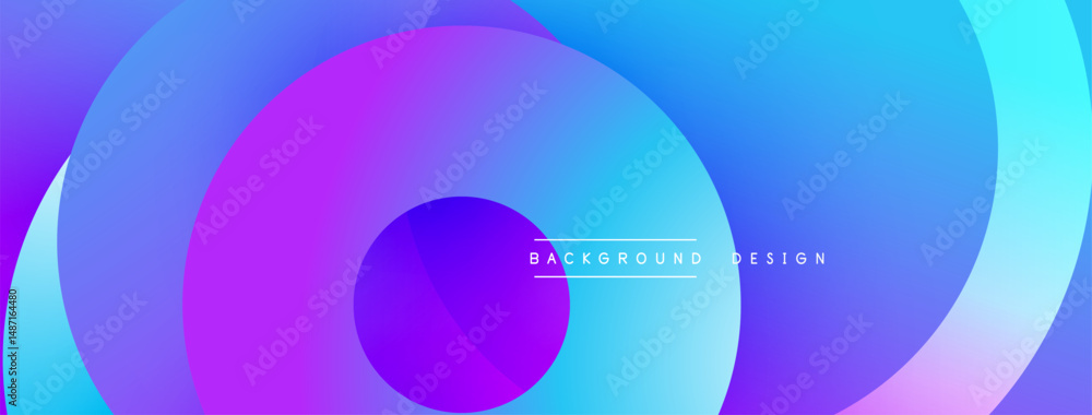 Poster Abstract fluid shapes, vibrant colors blend. Modern design, smooth gradients create dynamic visual effect. Background features text elements.