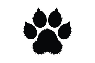 Cat paw Silhouette  Vector bundle  illustration, Set of Cat paw Silhouette